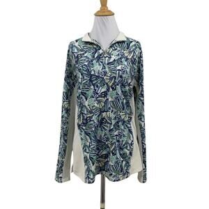 Sansoleil Shirt Womens M Medium Multi UV 50 Cooling Mesh Panels Sleeves 1/4 Zip